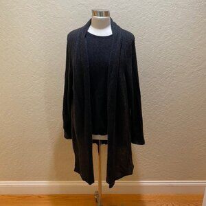 Sutton Studio charcoal cashmere duster/shell 1X